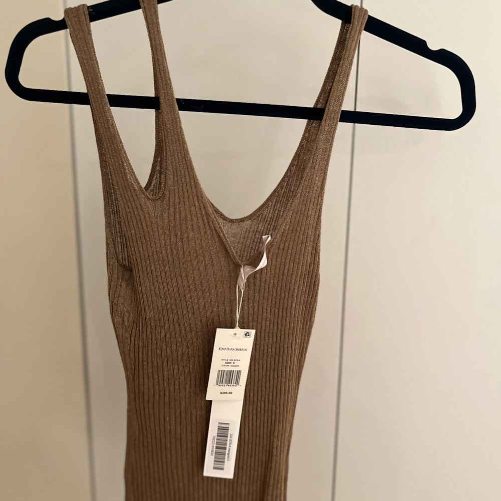 Jonathan Simkhai Metallic Ribbed Tank - Picture 3 of 12